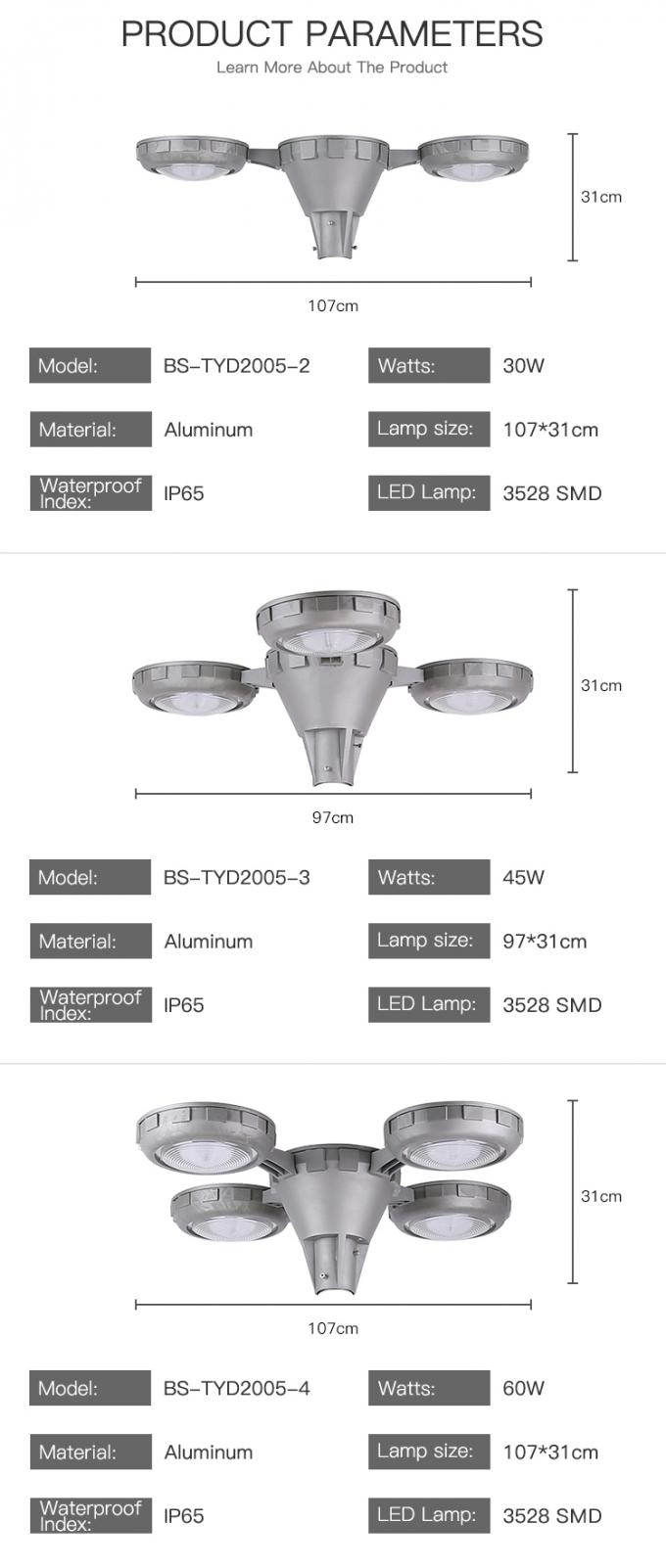Wasserdichtes warmes weißes Aluminium der Beleuchtung IP65 der hohen Helligkeit führte im Freien Solargartenlampe